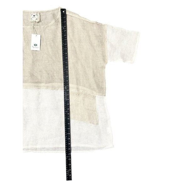 Namsar Lagenlook Natural LinenTunic Top Oversized Sz OS Sheer Neutral Minimalist - Picture 10 of 10